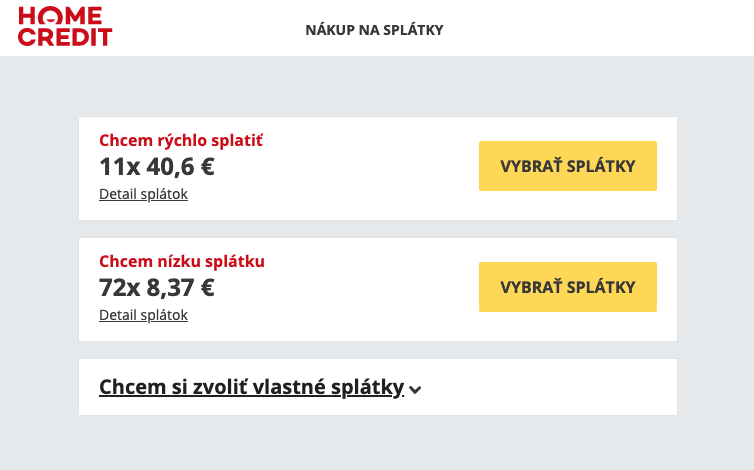 Vyber splátok smart home